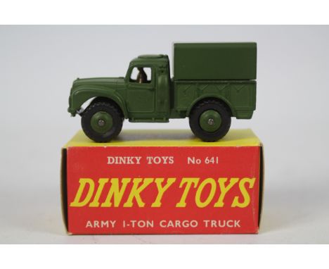 Dinky - Military - A boxed Army 1 Ton Cargo Truck # 641. The model appears Mint in a Near Mint box with a price written in pe