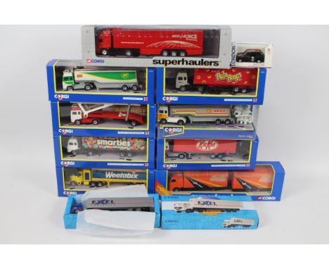 Corgi - A selection of 11 boxed die cast models appearing to be in excellent condition. Featuring: Corgi Mattel Nestle KitKat