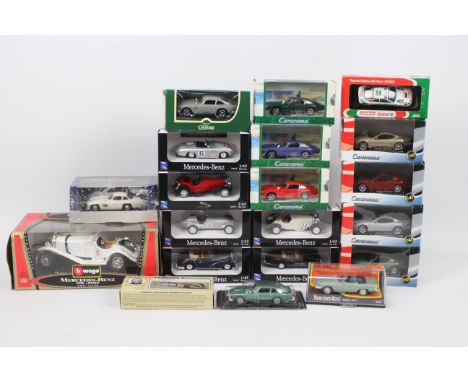 Cararama - Bburago - NewRay - Atlas - 20 x boxed models mostly in 1:43 scale including Aston Martin DB7 x 4, Aston Martin DB5