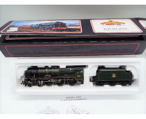 Bachmann - an OO gauge model rebuilt Scot 4-6-0 locomotive and tender, 'Scots Guardsman' running no 46115, BR green lined liv