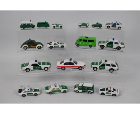 Siku - Majorette - Herpa - Schabak - Corgi - Matchbox - A collection of 17 x Polizei vehicles in various scales including BMW