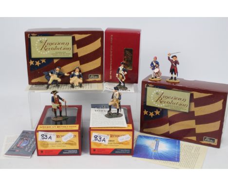 Britains - Five boxed 54mm figures from the Britains 'American Revolution' series. Lot consists of #17349 Battle of Saratoga 