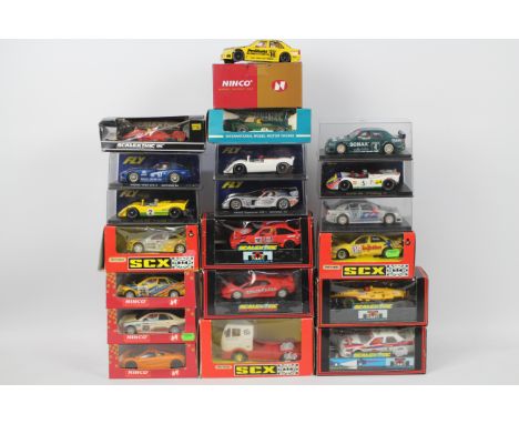 Scalextric - SCX - Ninco - Fly - 20 x boxed slot cars for spares or restoration including Ninco McLaren F1 GTR, SCX Mercedes 