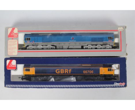Lima - Two boxed Lima OO gauge diesel locomotives. Lot consists of Lima #204805 Class 59 Op.No.59201 'Vale of York' in Nation