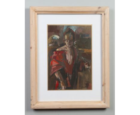 * James Mcallum (b. 1968) framed oil on board. Portrait of a woman, titled Twilight. Signed, 40cm x 28cm. Condition Report. T