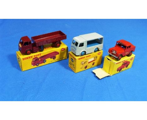 Dinky No.255 Mersey Tunnel Police Van, red, boxed, box lacks end flap, together with two other Dinky Toys, No.421 Electric Ar