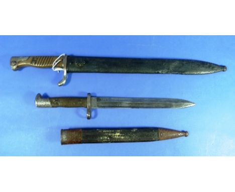 A German M1898/05 Bayonet, with scabbard, and a German M1871 bayonet, with scabbard (2) THIS LOT WILL BE SOLD ON FRIDAY 11TH 