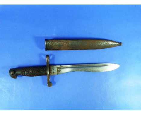 A Spanish "Bolo" Bayonet, with scabbard. THIS LOT WILL BE SOLD ON FRIDAY 11TH SEPTEMBER STARTING AT 2PM UK TIME 