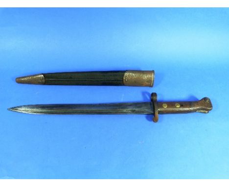 A British Boer War P1888 Mk II Lee-Enfield Bayonet, with scabbard. THIS LOT WILL BE SOLD ON FRIDAY 11TH SEPTEMBER STARTING AT