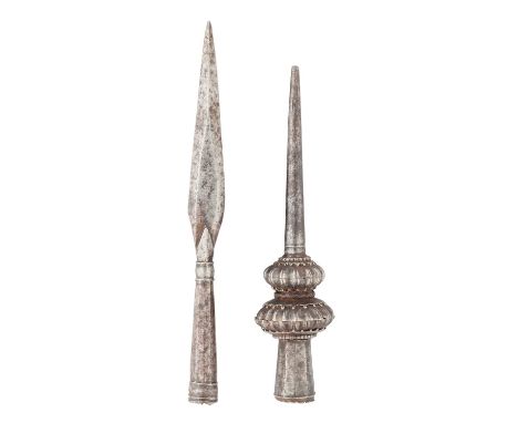 A NORTH INDIAN SPEAR, 18TH CENTURY, PROBABLY BIKANER AND ANOTHER, LATE 18TH/19TH CENTURY, PROBABLY HYDERABAD
the first with t
