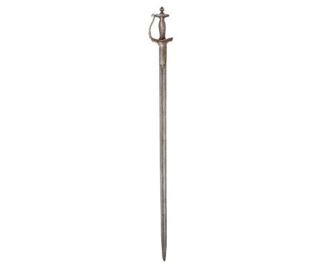 AN INDIAN SWORD (FIRANGI), 17TH/18TH CENTURY, PROBABLY MADRAS, TAMIL NADU with single-edged blade formed with a slender fulle