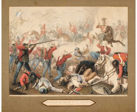 AFTER HENRY YULE (1820-1889) CHARGE OF THE 16TH AT ALIWAL, JANUARY 28TH 1846coloured lithograph with additional hand-colourin