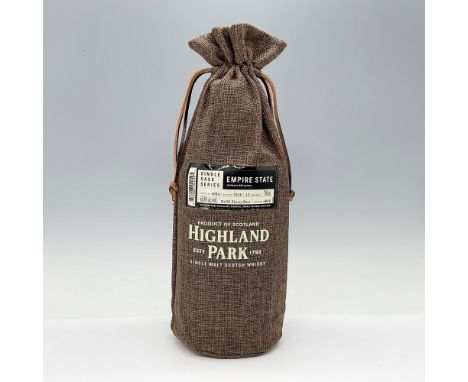 Highland Park Empire State 13 Years Single Cask Series Single. Includes original cloth sack. Unopened 750ml bottle, 65.8% ABV