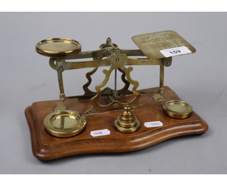 Set of brass postage scales 