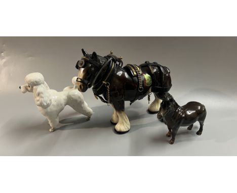 Collection of ceramic animals to include Beswick 