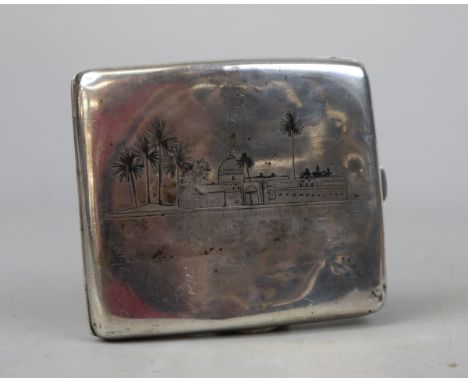 Silver cigarette case - Approx weight: 127g 