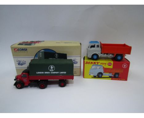 An Atlas Editions Dinky Toys Bedford TK Tipper and Corgi Classics Bedford Articulated London Brick Company 