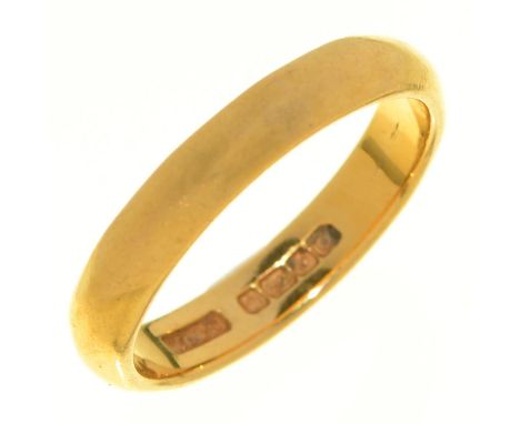 A 22ct gold wedding ring, Birmingham 1938, 5.5g, size N½ Light wear