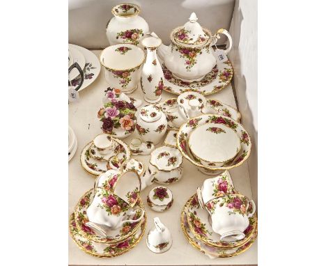 A collection of Royal Albert Old Country Roses pattern tea and ornamental ware, printed mark A mixture of first and second qu