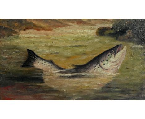 Follower of John Russell - Salmon; Trout, a pair, oil on canvas, 20.5 x 35.5cm Both in good original condition, beneath glass