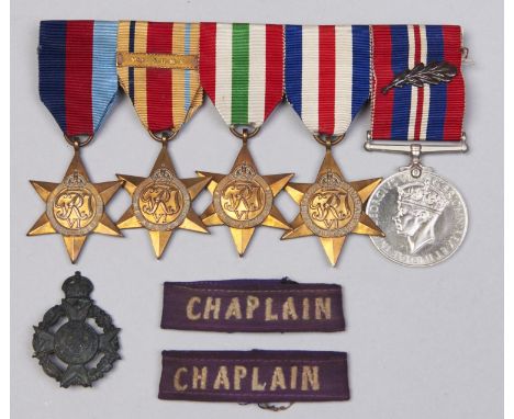 WWII, group of six, attributed to the Reverend Hubert Burnley, 1939-1945 Star, Africa Star, First Army Clasp, Italy Star, Fra