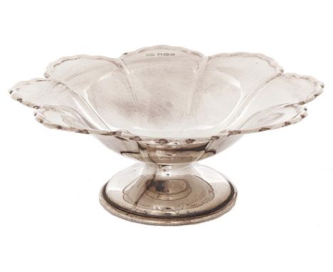 A George VI silver petal lobed bonbon dish, 14cm diam, by Harrison Bros &amp; Howson, Sheffield 1944, 3ozs 13dwts Good condit