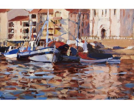 J. Harpham - Evening Light Pot Vendres, S. France, oil on artist's board, signed lower right, 16.5 x 24cm Good condition