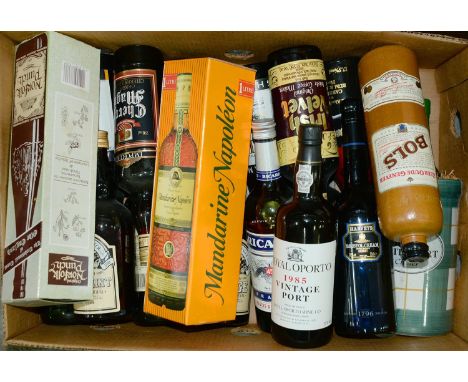 A quantity of mixed spirits, to include Royal Oporto 1985 vintage port, Ricard Pastis, Dows White Port, Harvey's Bristol Crea