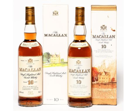 A Macallan single highland malt Scotch whisky, 10 years old, 70cl, 40%, in presentation box and another, similar (2) 