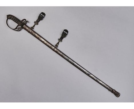 An 1827 pattern Rifle Regiment officer's sword and scabbard,&nbsp;the etched blade with GVR cypher, inscribed W Jones &amp; C