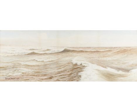 Ernest Stuart (Exhibited 1889-1915) - Seascape, signed and dated '04, watercolour, 38 x 97cm, in the original Rosetti frame G