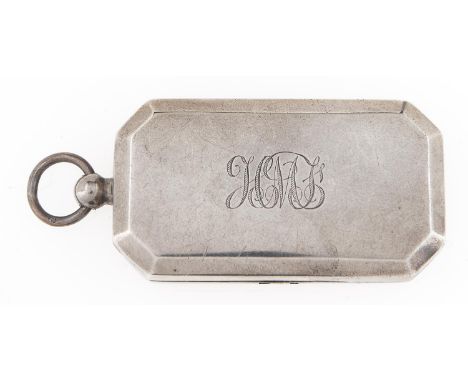 A George V octagonal silver double sovereign case, 58mm excluding ring, maker's mark poorly struck, Birmingham 1913 and marke