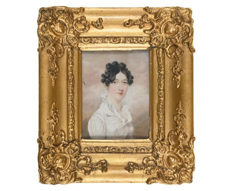 English School, 1816 - Portrait Miniature of a Young Lady called Ann Tayler, with an inscription on a fragmentary label prese