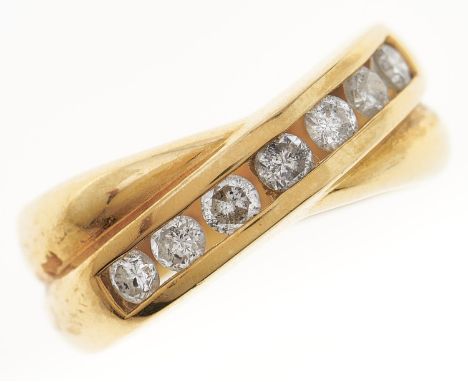 A diamond entwined ring, 4.8g, size K½ Good condition