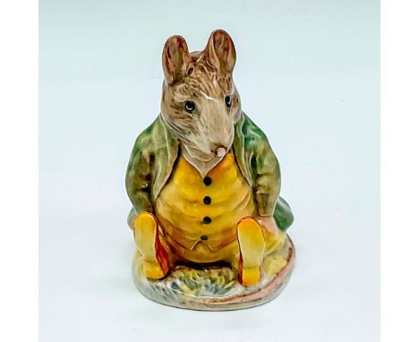 Seated glossy figurine in light green coat, yellow waistcoat and trousers. Beswick circle backstamp. Issued: 20th centuryDime