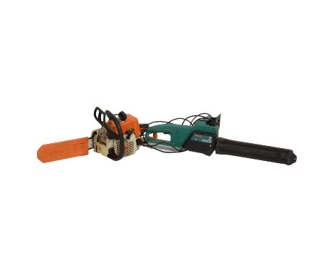 Stihl petrol chainsaw; and an electric chainsaw.Qty: 2Condition report:The electric chainsaw works and dates from 1998. The p