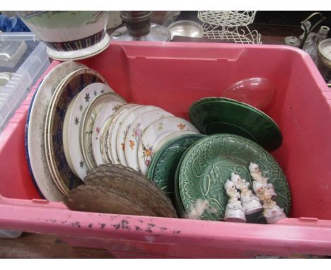 vintage china plates and Oriental vase etc