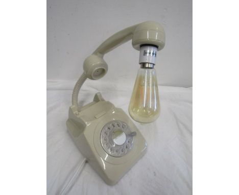 A lamp made from a telephone