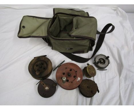 Green shoulder bag including vintage reels