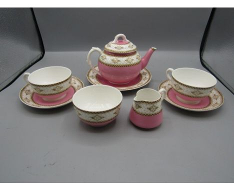 Royal Worcester pink part tea set