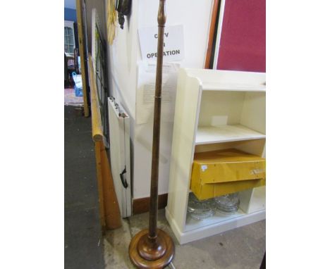 An oak standard lamp