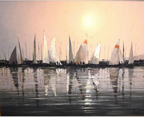 Jeremy Barlow (1945-2020)&nbsp; "Blakeney High Tide", signed, original canvas, picture 50 x 40cm framed 78cm x 67cm, framed i