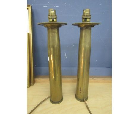 2 trench art lamp bases