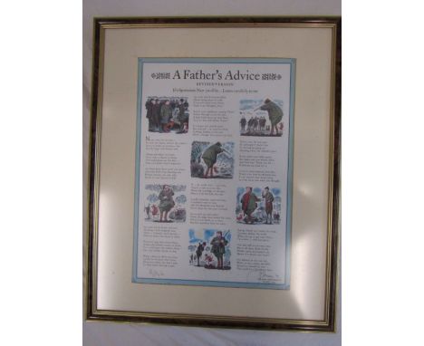 Framed limited edition print 'A father's advice' with two signatures in both bottom corners&nbsp;