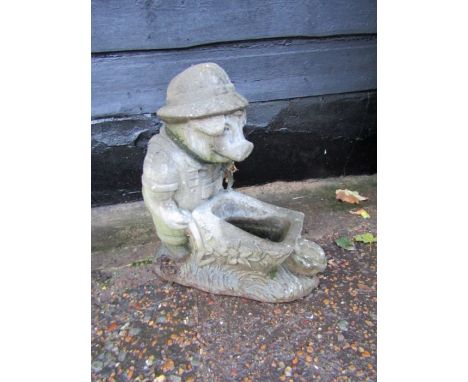 Concrete pig with wheelbarrow planter H50cm approx&nbsp;