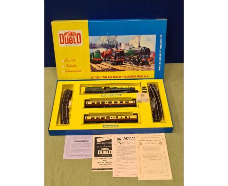 A boxed Hornby Dublo 2021 'Red Dragon' Passenger Set, superb example, contents M, showing no signs of use to wheels (one of t