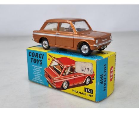 A boxed Corgi Toys No.251 bronze Hillman Imp, Nr M-M, box superb (has price label on one side)