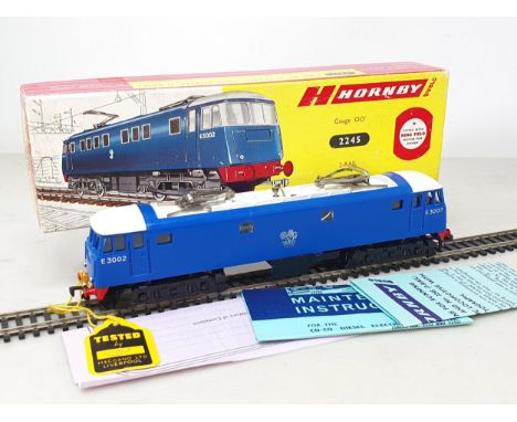 A boxed Hornby Dublo 2245 E3002 Electric Locomotive, superb model, box superb, some tape residue, complete with tube of oil, 
