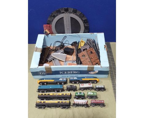 A Hornby 00 gauge Intercity 125 2-car Unit, a Class 25 diesel Locomotive, two GWR Corridor Coaches, eight assorted Wagons, va