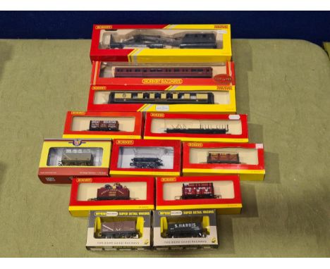 Twelve boxed items of 00 gauge Goods and Passenger Rolling Stock by Hornby (China), Wrenn and Oxford Rail comprising R4100B m